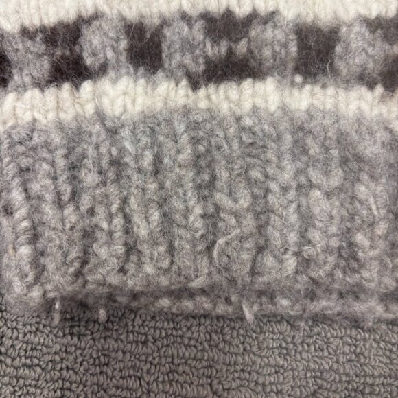 Vintage Handmade Knit Wool Sweater Youth Small Heavyweight Thick Jumper Collared - Picture 10 of 10